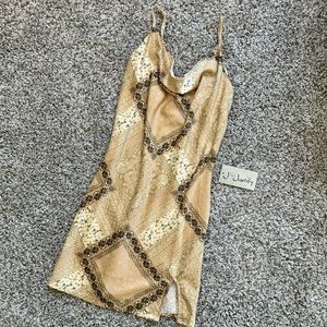 J FOR JUSTIFY Tan Flowers and Paisley Mini Dress